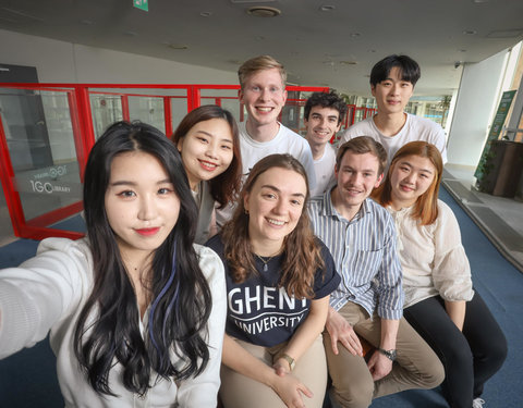 Bezoek Gentse studenten aan hun collega's op de Global Campus in Korea