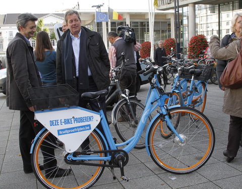 Officiële indienststelling van elektrische oplaadeilanden aan het Olympus fietsstation Zuid (Wilsonplein) en in het UGent rector