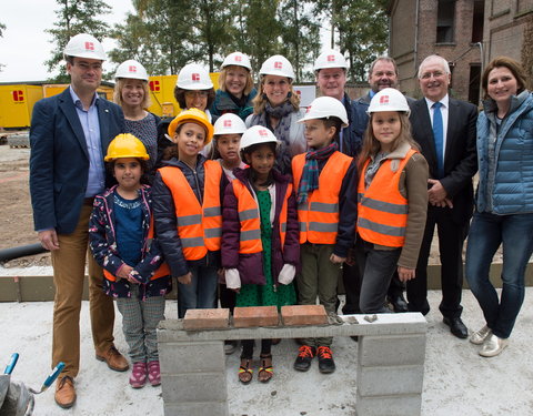 Eerstesteenlegging nieuwe schoolgebouw van de International School of Ghent (ISG) aan De Pintelaan-57269
