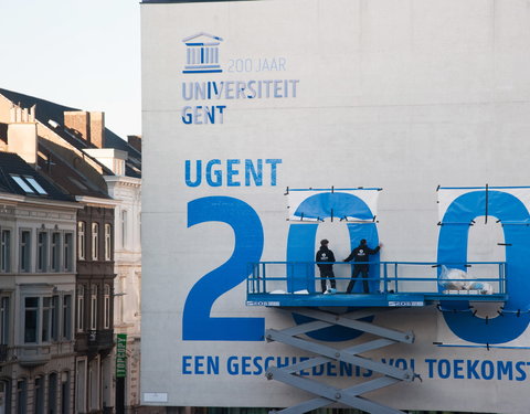 Bestickering 200 jaar UGent aan het Ufo