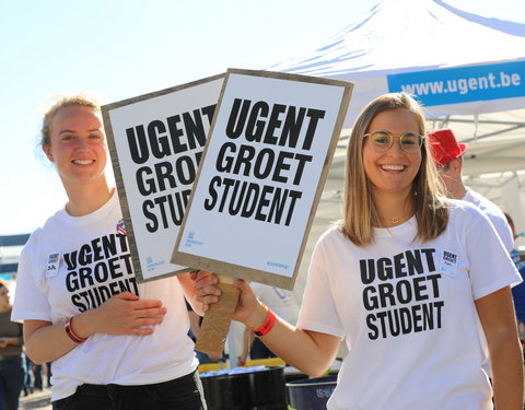 UGent groet student op Student Kick-off 2018